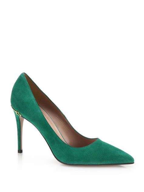 Gucci Horsebit Suede Pumps 